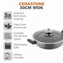 Tower Cerastone Forged Wok 30cm