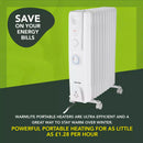 Warmlite Oil Filled Radiator With Timer 2500W