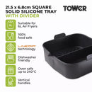 Tower Square Solid Silicone Air Fryer Tray With Divider