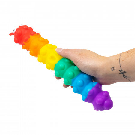 Light Up Push Popper Suction Caterpillar