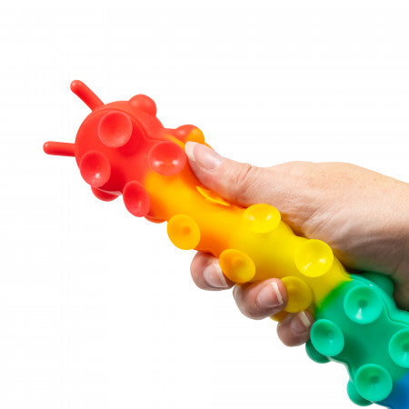 Light Up Push Popper Suction Caterpillar