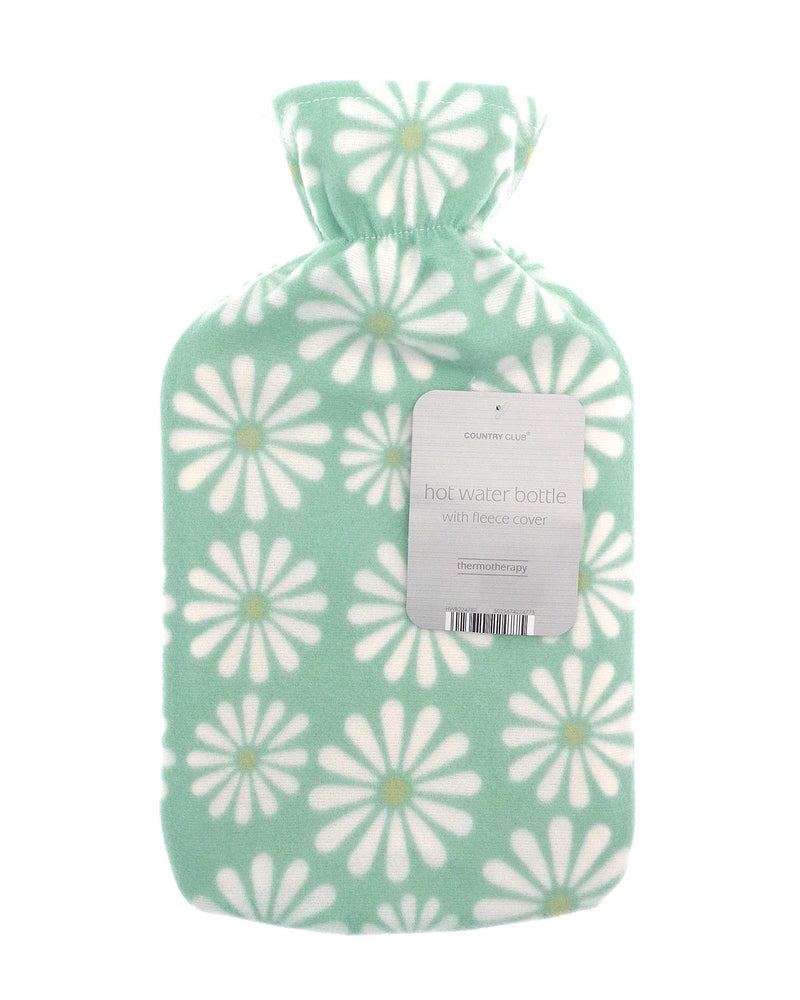 Hot Water Bottle With Fleece Cover - Assorted