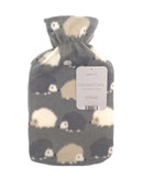 Hot Water Bottle With Fleece Cover - Assorted