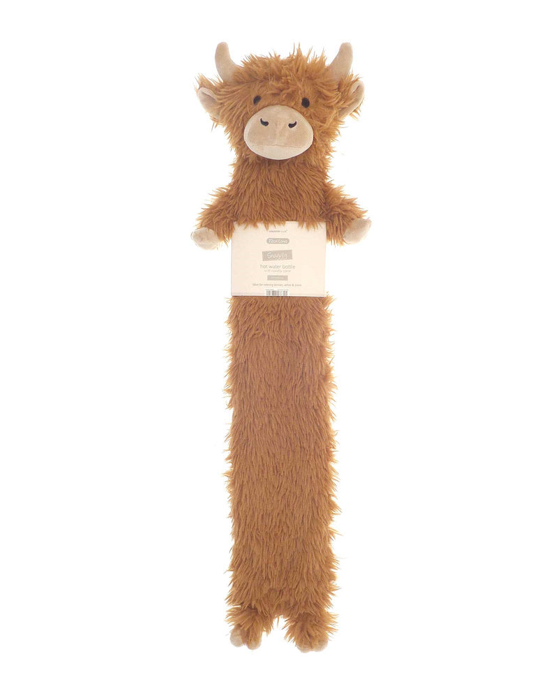 Novelty Highland Cow Long Hot Water Bottle