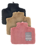 Hand Warmer Hot Water Bottles with Luxury Faux Fur Cover - Assorted Colours