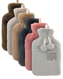 Hot Water Bottles with Luxury Faux Fur Cover - Assorted Colours