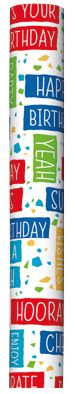 Happy Birthday Gift Wrap 3m Assorted