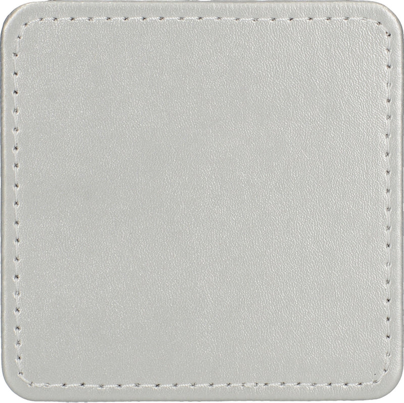 Faux Leather Metallic Silver Coasters 4pk