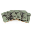 Highland Cow Coasters 4pk