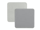 Faux Leather Metallic Silver Coasters 4pk