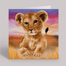 Crystal Art Card 18cm x 18cm - Lion Cub