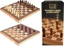 Wooden 2in1 Chess & Draughts Game
