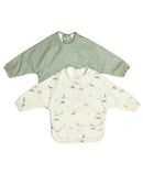 Mamas & Papas Long Sleeved Bibs 2 Pack - Dino Stripe