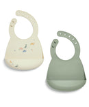 Mamas & Papas Silicone Bibs 2 Pack - Dino Teal