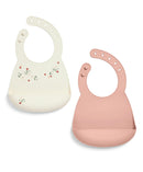 Mamas & Papas Silicone Bibs 2 Pack - Floral Berry