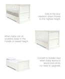 Mamas & Papas Oxford Cot Bed - White