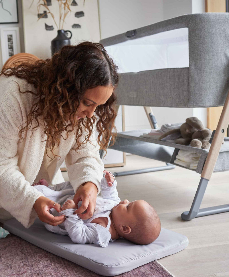 Mamas & Papas Lua Bedside Crib Bundle - Star & Grey