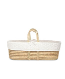 Mamas & Papas Moses Basket - White Cable Knit