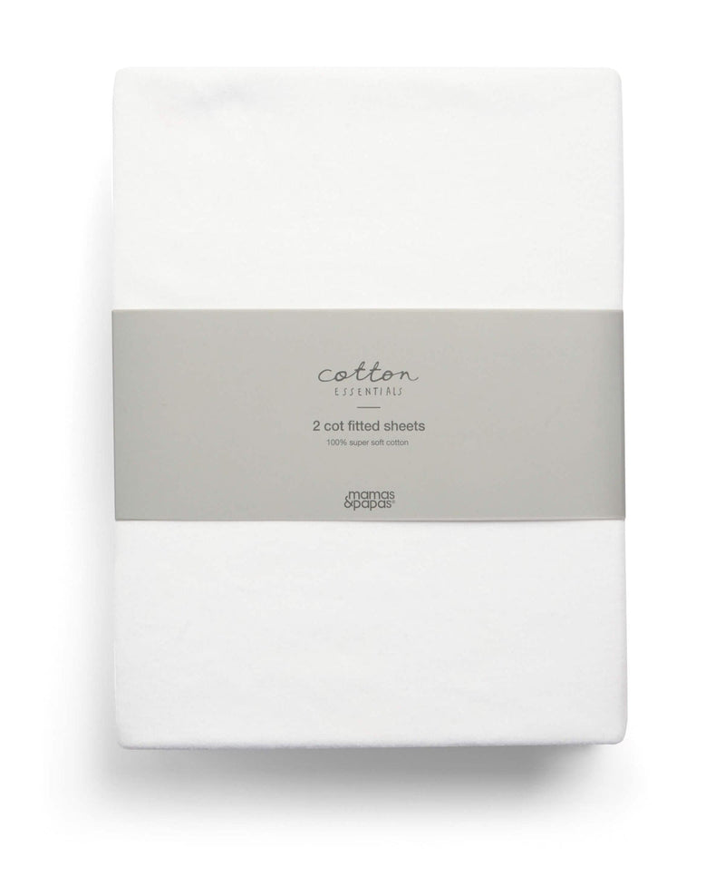 Mamas & Papas Fitted Cot Sheet 2 Pack - White