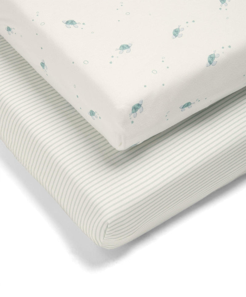 Mamas & Papas Fitted Cotbed Sheet 2pk - Turtle