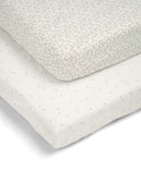 Mamas & Papas Fitted Cotbed Sheets 2 Pack - Welcome To The World Seedling