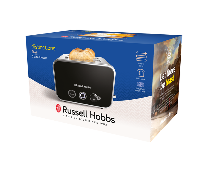 Russell Hobbs Black Distinctions 2 Slice Toaster