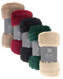 Aurora Design Soft Touch Flannel Blanket Throws 120x150cm - Assorted Colours