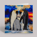 Crystal Art Card 18cm x 18cm - Penguin Family