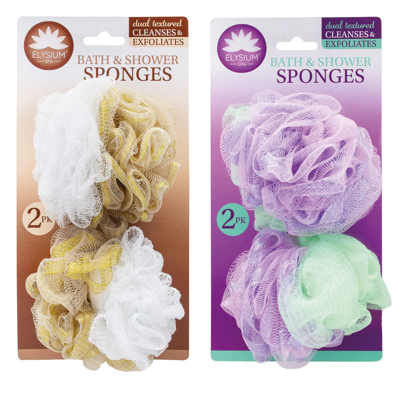 Elysium Spa Net Sponge 2pk Assorted