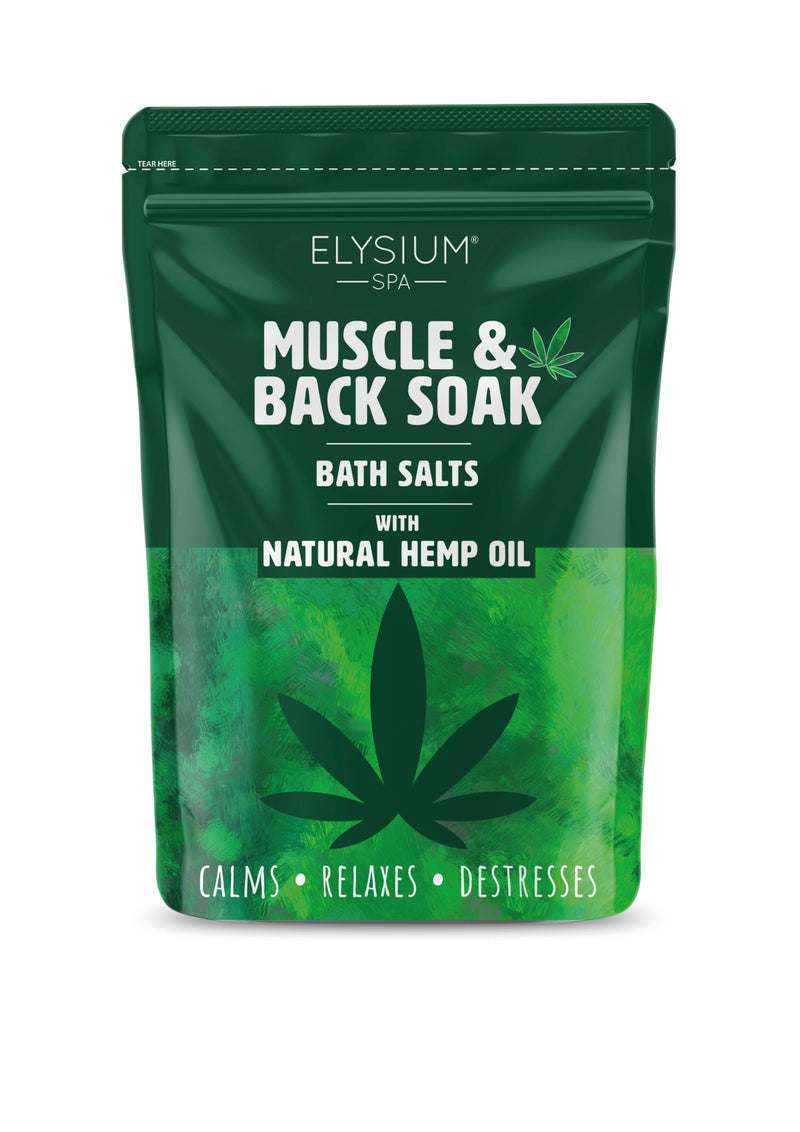 Elysium Spa Muscle & Back Soak Bath Salts With Hemp Seed Oil 450g