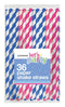 Striped Paper Straws 36pk