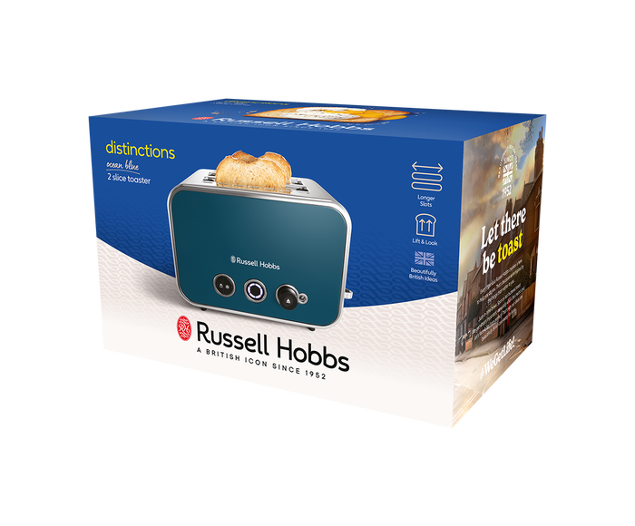 Russell Hobbs Ocean Blue Distinctions 2 Slice Toaster