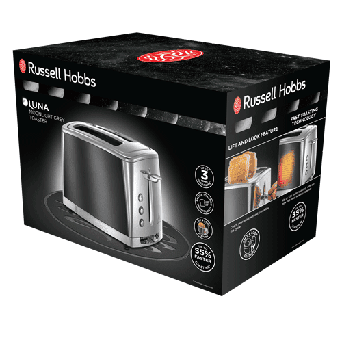 Russell Hobbs Luna 2 Slice Toaster - Grey