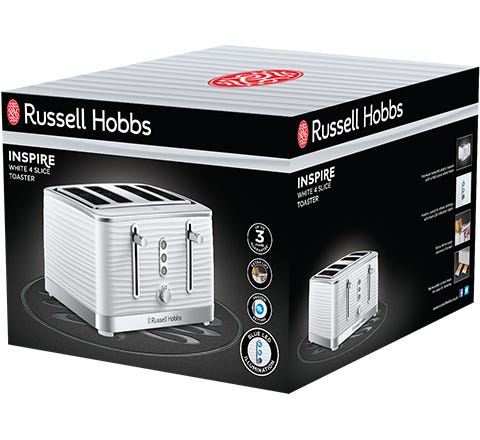 Russell Hobbs Inspire 4 Slice Toaster - White