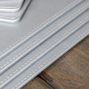 Faux Leather Metallic Silver Placemats 4pk