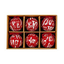 Red Ho Ho Ho Christmas Baubles 6 Pack