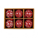 Red Skandi Christmas Baubles 6 Pack