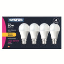 LED Round Light Bulb 8W - Bayonet Cap Warm White 4 Pack