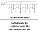 Icicle Christmas Lights 240 LED - White