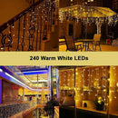 Icicle Christmas Lights 240 LED - Warm White