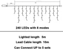 Icicle Christmas Lights 240 LED - Warm White