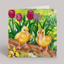 Crystal Art Card 18cm x 18cm - Spring Chicks