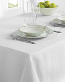Linen Look White Tablecloth 130x180cm