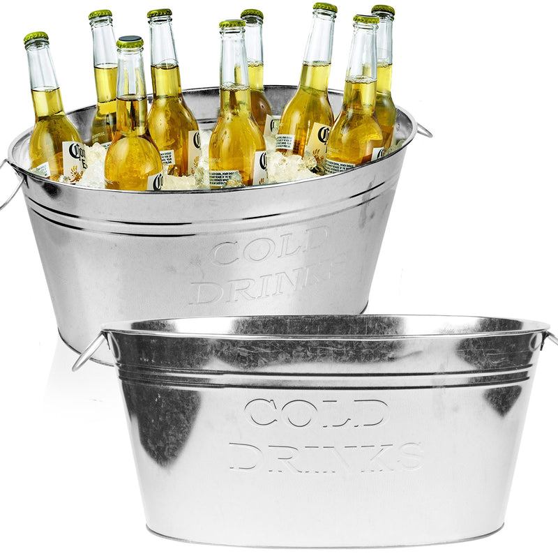 Ice Bucket Zinc Tub Oval