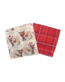 Highland Cow Fleece Blanket Throw 2 Pack