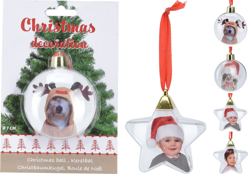 Personalisable Photo Christmas Bauble Assorted