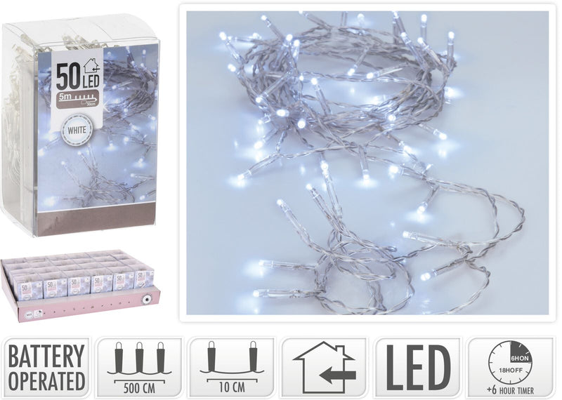 Christmas Lights 50 LED - White