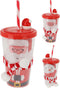 Christmas Drinking Cup With Straw Assorted