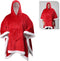 Christmas Red & White Poncho Blanket - Adults