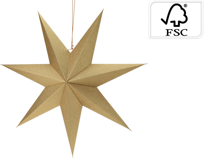 Gold Paper Star Decoration 75cm